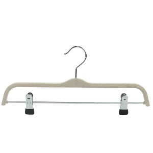 China Suit Hangers Factories –  Factory Wholesale Silver Hook and Non-slip Clip Biodegradable Pants Rack – Lipu