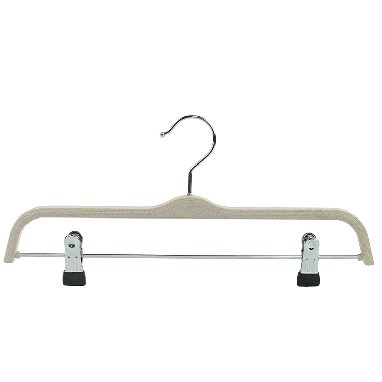Factory Wholesale Silver Hook and Non-slip Clip Biodegradable Pants Rack