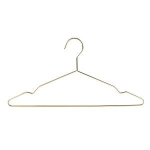 China Wholesale Metal Trouser Hangers Manufacturers –  Hometime Adult Size Heavy Duty Gold Metal Wire Non Slip Brass Metal Clothes Hangers – Lipu