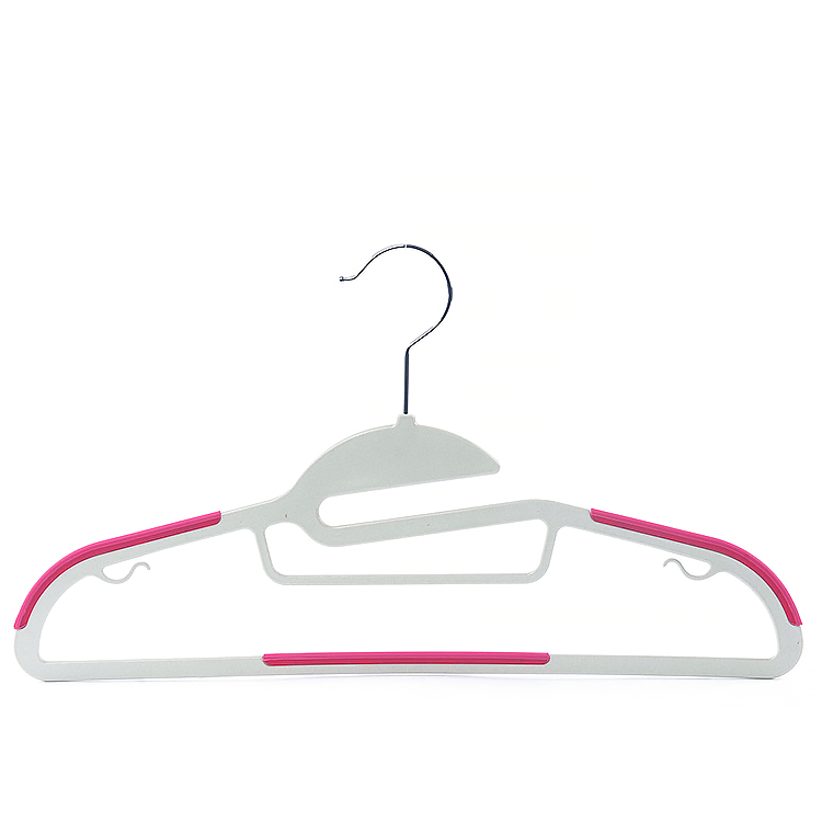 China Tubular Hangers Suppliers –  Rubber Coated Plastic Hanger Space Saving Dry Wet Clothes Hangers with Non-Slip shoulder – Lipu