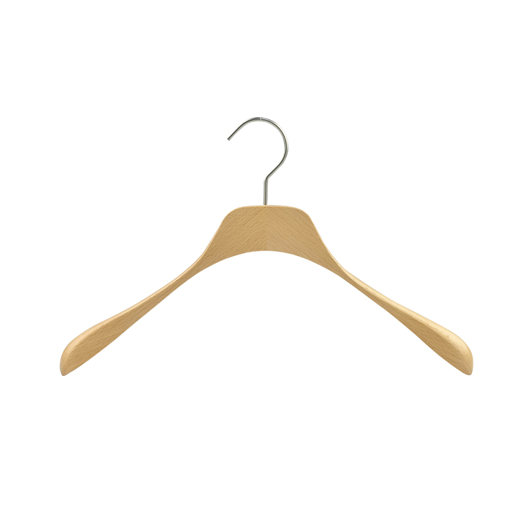 Asehoy ny fivarotana Logo Custom Beech voajanahary avo lenta OEM Wooden Hanger