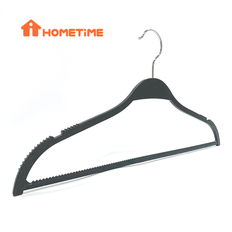 Global Recycled Standard Sustainable Wheat Straw Plastic Clothes Hanger in Charcoal Color