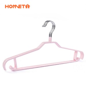 Steel Wire Hangers –  Wholesale pink wire hanger factory anti slip PVC coated clothes hangers – Lipu