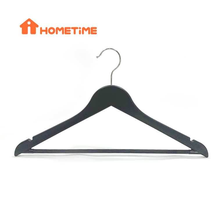 Charcoal Color Sustainable Heavy Duty Clothes Hangers Eco Friendly Wheat Straw Plastic Coat Hangers Featured Image