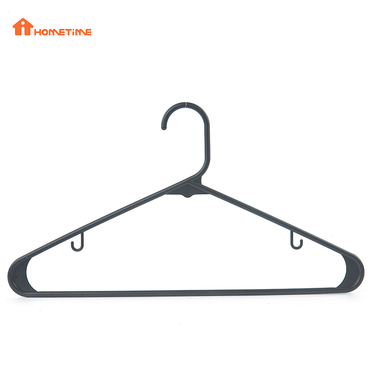 Hanger Factory Wholesale Anti-Slip Black Tubular PP Plastic Hanger for Clothes