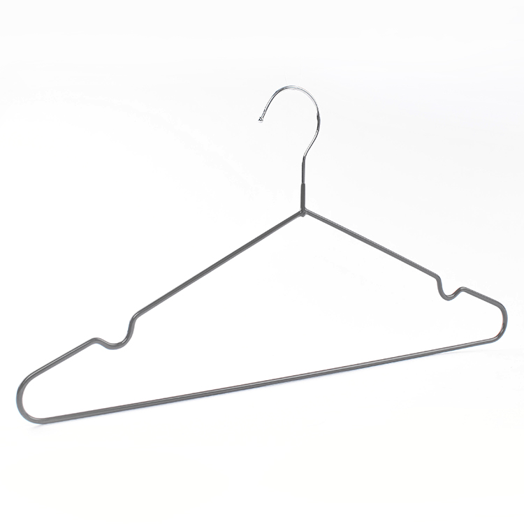 China Thin Hangers Supplier – Heavy Duty Metal PVC Coated Gray Shirt ...