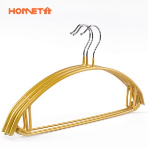 Metal Shirt Hangers –  Half round PVC coating Non slip metal hangers with pant bars – Lipu