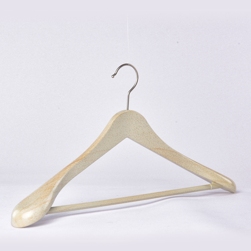 Factory Plastic Suit Hangers Extra Wide Shoulder Beech Wood Look Hotel Plastic Hanger