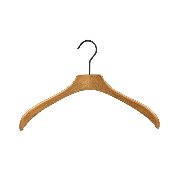 Luxury Beech Wood 101801 Coat Hanger with Matte Metal Hook