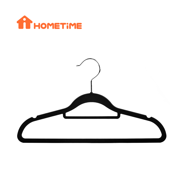 Wholesale Space Saving Non-Slip White Rubber Coating Plastic Clothing Hangers