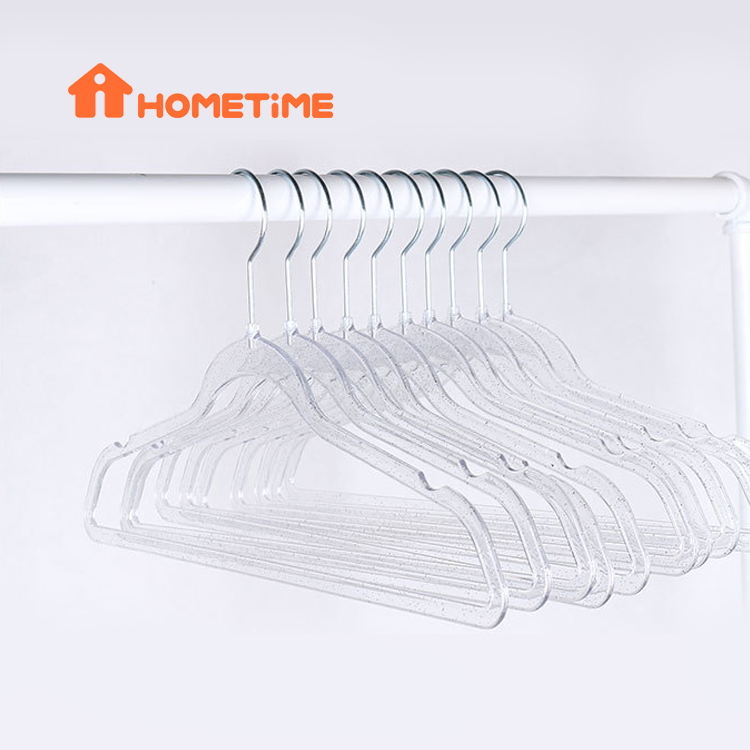 China Clothes Hanger Manufacturer Flat Transparent Clear Plastic