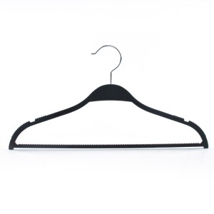 China Wholesale Plastic Clothes Hangers Manufacturers –  Durable Ultra Slim Non Velvet Space Saving Non Slip Rubber Coated ABS Plastic Clothing Hangers – Lipu