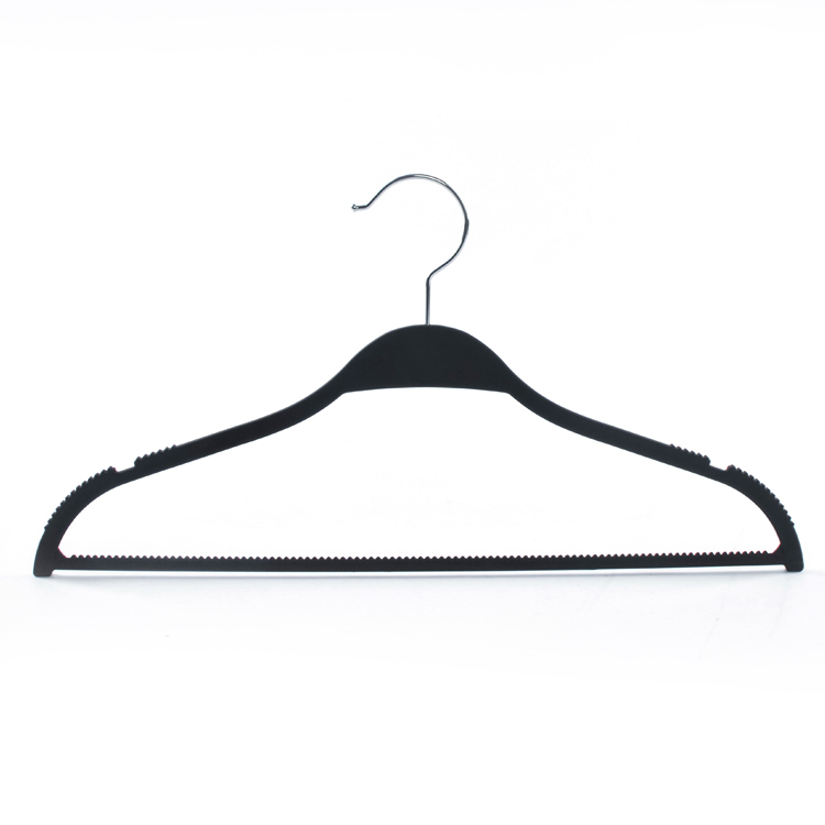 China OEM China Brand Luxury Rubber Coated Outerwear Hanger with Notches for Sale