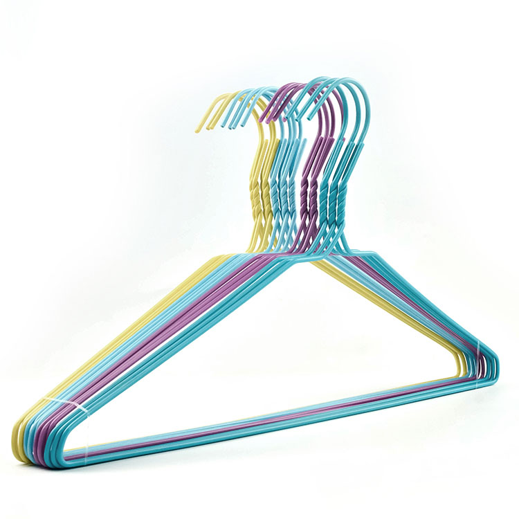 PE Powder Coated Metal Wire Clothes Hangers for Laundry Room