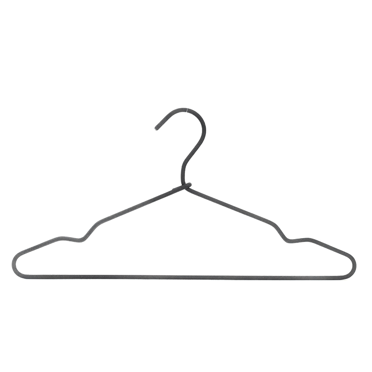China Wholesale Thin Hangers Factories –  Hometime Factory Non Slip Black Braided Cord Metal Wire Hangers – Lipu