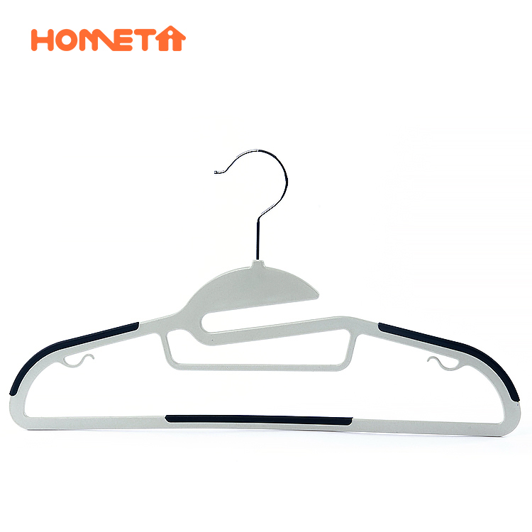 China Wholesale Brass Hangers Supplier –  Ultra Thin Space Saving Non Slip Rubberized U-Slide Plastic Hangers – Lipu