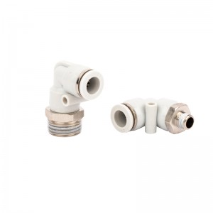 PL External Thread Bend Connect Fitting Air Compression System Black Nickel Plated Pneumatic Fittings