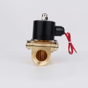 2w Series 220v 24v 12 Volt 2w160-15 Brass Wehe maʻamau Paʻa 2 Way Pneumatic Water Solenoid valve
