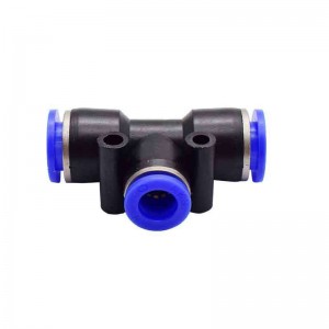 T-Type PE G Variable Dimeter Meta Apapọ Hose Plastic Butt Quick Plug Quick Connector Pneumatic Tracheal Joint