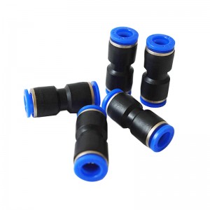 PU Series Straight 2 Way Plastic Pneumatic Fittings Quick Coupling Fitting Tube-to-Tube Push in Fitting