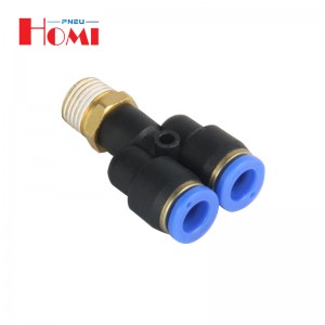 Pxy Threaded Tee Pneumatic Fitting Manufacturer Plastic Pneumatic Parts Bsp Thread Quick Push in Air Pipe Connector Hose Fitting
