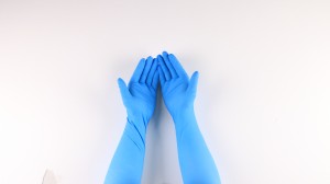 16 inches long cuff nitrile gloves anti chemical