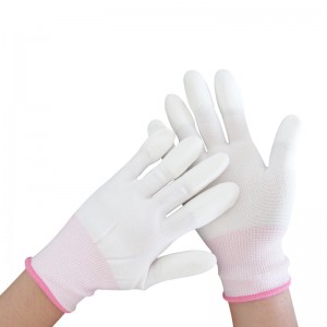 Nylon palm or finger coated working gloves
