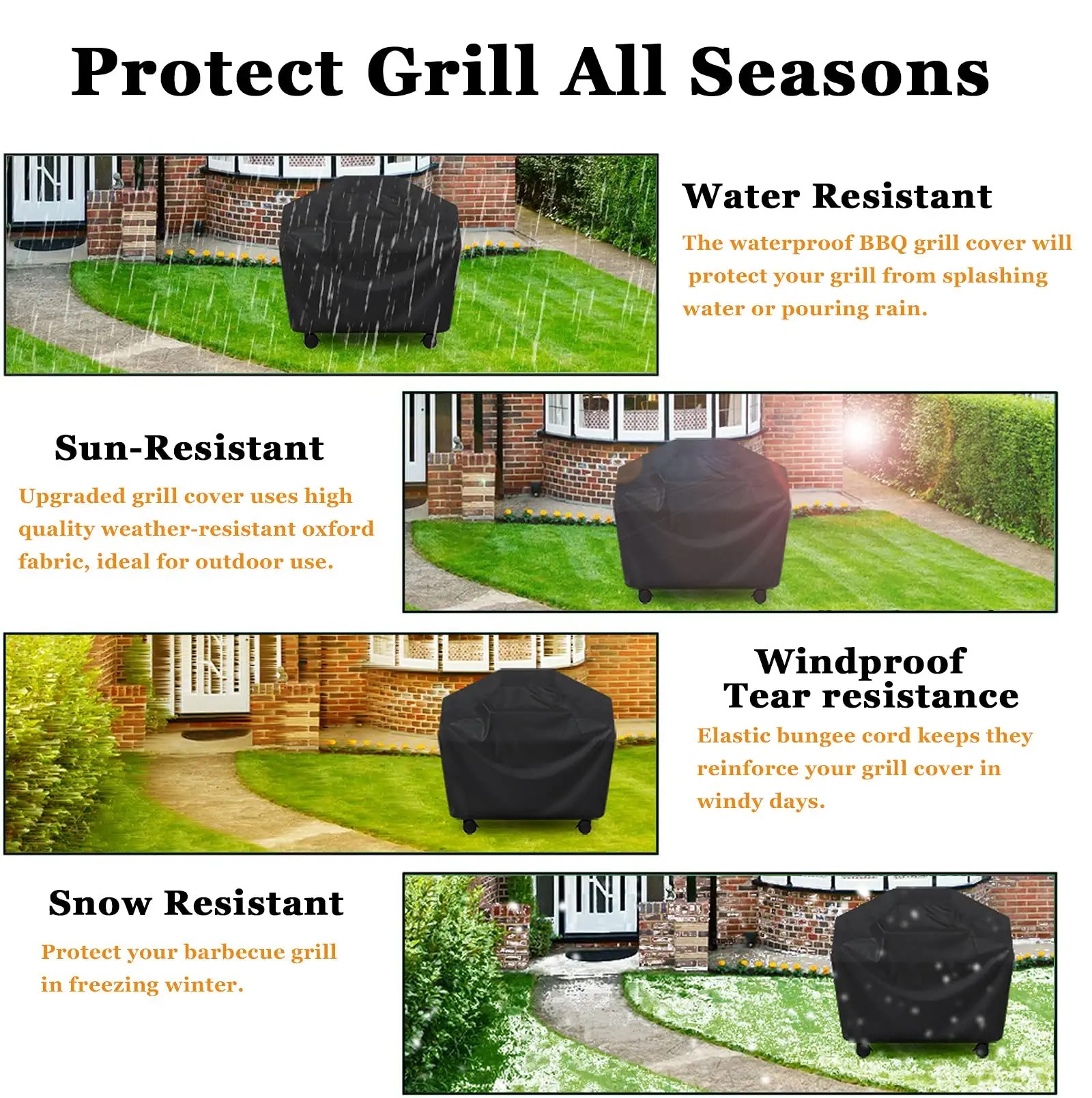 Hot in Europe Universal Outdoor Waterproof Heavy Duty Large Gas BBQ Grill Covers