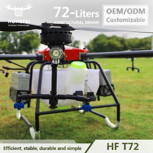 Durable Heavy Lift 72L Uav Sprayer 7075 Aviation Aluminum Carbon Fiber Stainless Steel Fastener 75kg Payload Spreader 8 Axis Agricultural Drone