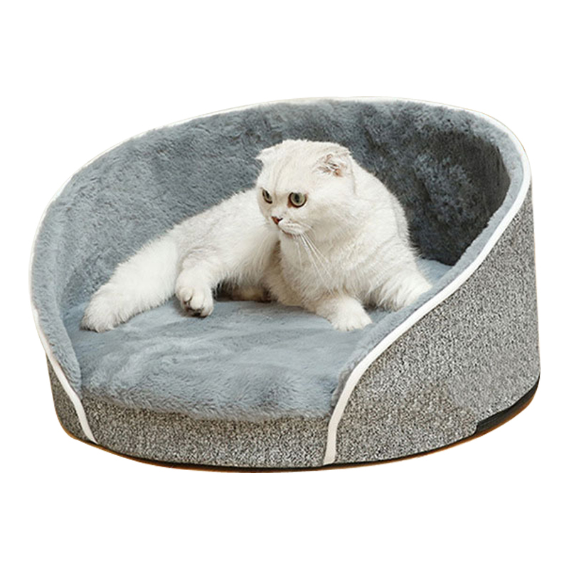 Plush Orthopedic Front Bolster Cat & Dog Bed wRemovable Cover
