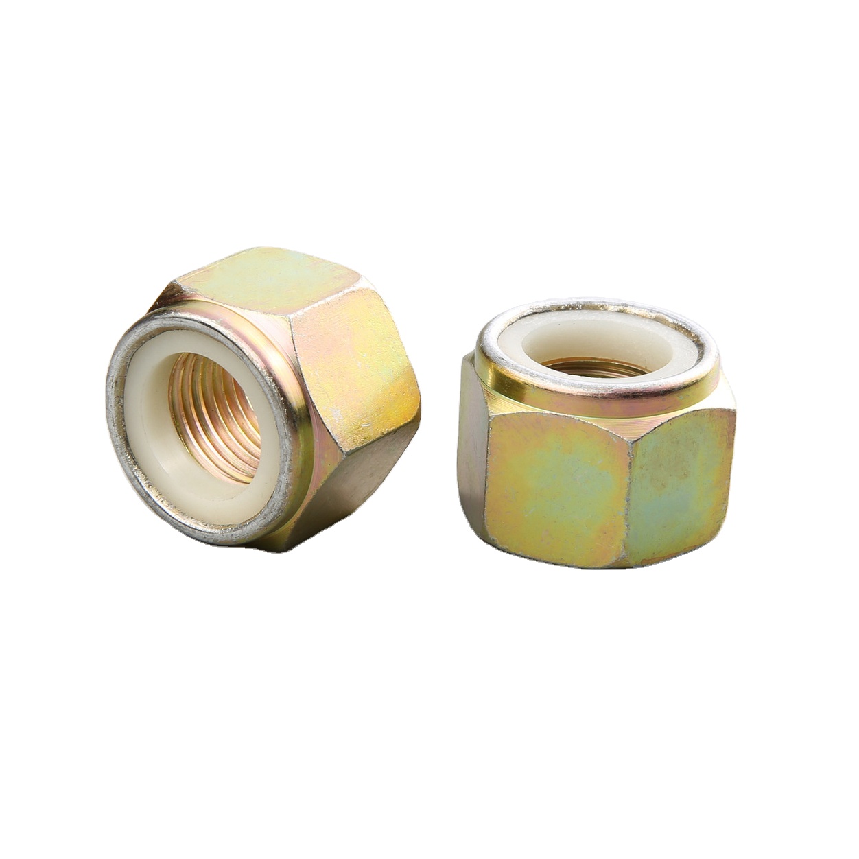 Hot sale DIN 985 DIN982 nylon insert lock nut with yellow color zinc plated