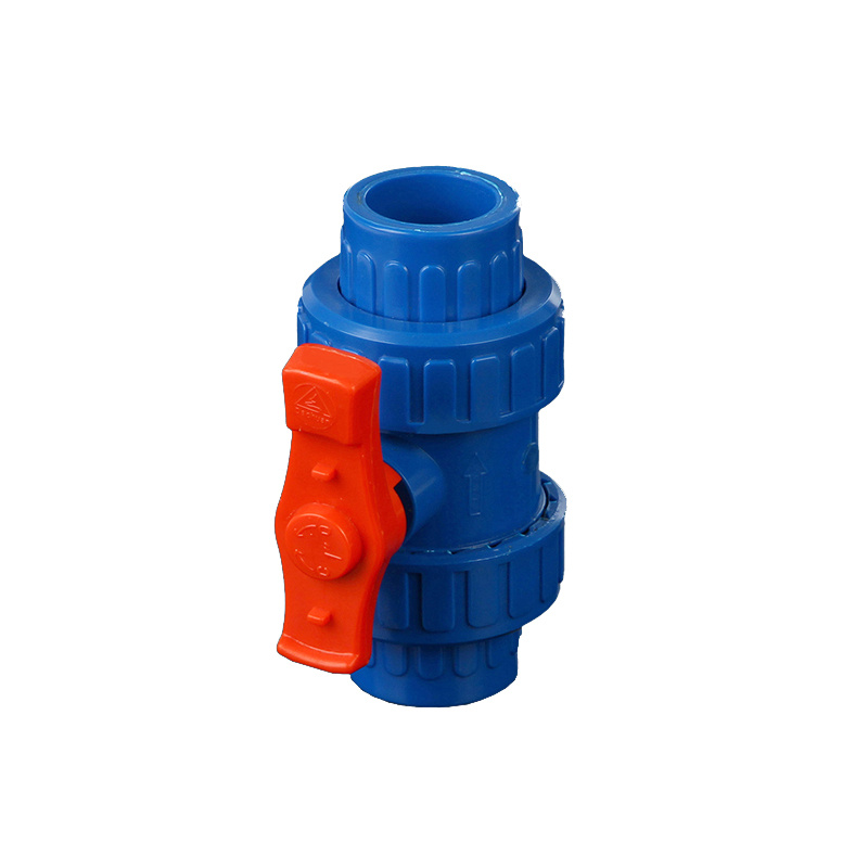 Chinese wholesale Plastic Pvc Two Pieces Ball Valve - Hongke Blue Plastic Ball Valve PVC Double Union Ball Valve – Hongke