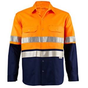 Long Sleeve Two Tone Hi Vis Shirt With Press Stud And 9920 Tape