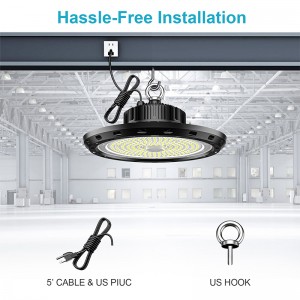 150W 200W UFO LED High Bay Light IP65 for Warehouse Workshop Wet Location