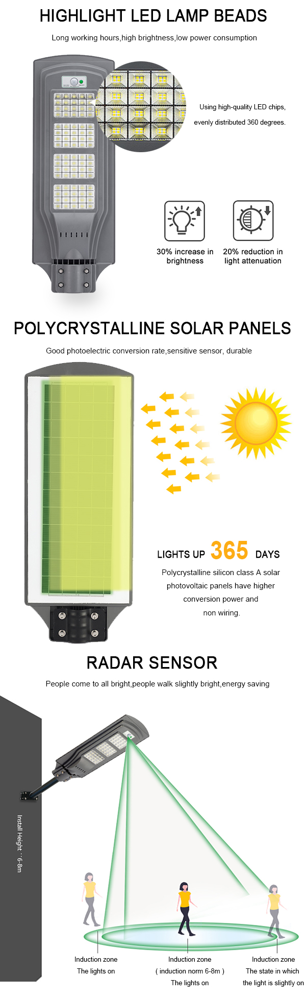 High Bright Light IP65 Factory Outdoor Solar Led Street Lightsingleimg (5)