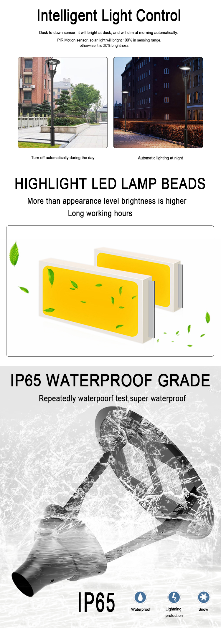 IP65 waterproof round aluminum 100W LED garden light (4)
