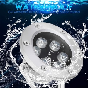 LED Underwater Light 18W RGB Waterproof Grade IP68 LED Color Changing Spot Light Landscape Lighting