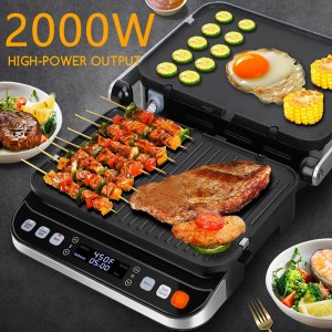 Amazon hot selling steak machine home grilled sandwich machine double-sided constant temperature iron plate barbecue machine