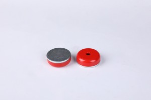 AlNiCo Shallow Pot Magnet with Red Painting