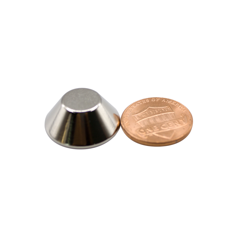 Round base trapezoid shape rare earth neodymium magnet