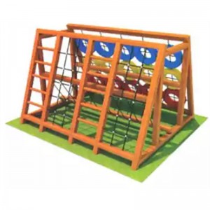 Good quality outdoor climbing wood playground equipement
