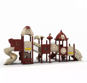 customized popular fun kids wooden plastic slide playground equipment outdoor