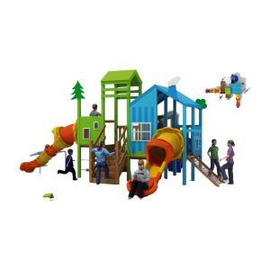 تخصيص الشركة المصنعة للمنتج الترفيهي ملعب خارجي من البلاستيك مجموعة لعب خشبية للأطفال حديقة ألعاب أطفال منزلق للأطفال