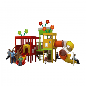 제조업체 사용자 정의 오락 제품 야외 놀이터 플라스틱 나무 놀이 조합 어린이 공원 어린이 어린이를위한 장난감 슬라이드