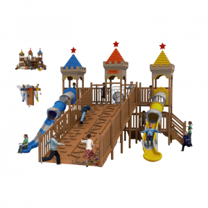 제조업체 사용자 정의 오락 제품 야외 놀이터 플라스틱 나무 놀이 조합 어린이 공원 어린이 어린이를위한 장난감 슬라이드