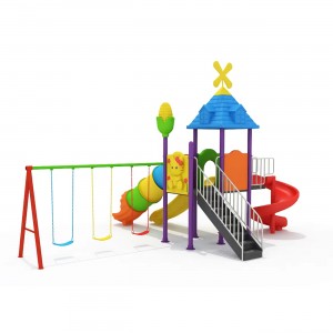 Outdoor Slide Swing Combination Customized Size Outdoor Kids Amusement Equipment Plastic slide