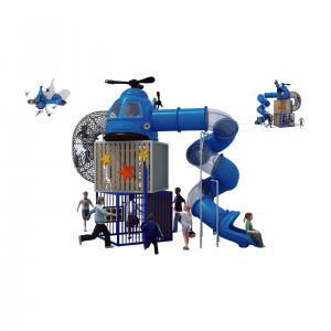 New Design Outdoor Amusement Equipment Park Kids Play Plane Shape Plastic Slide Playground