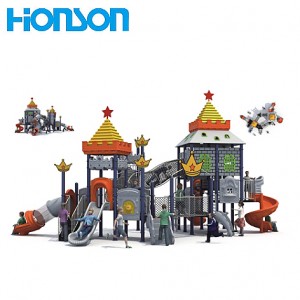 Modern Style Commercial Castle Playground Set Community Kids Plastic Slide Outdoor Amusement Furniture