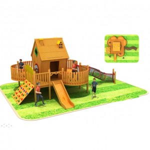 Playground Climb Set Children Outdoor Wooden Slide