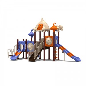 customized popular fun kids wooden plastic slide playground equipment outdoor
